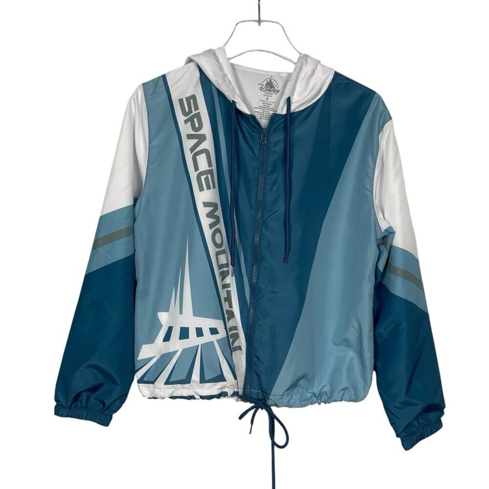 Disneyland Parks Space Mountain Jacket Windbreaker Blue White Size Small